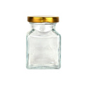 5oz 150ml empty honey glass jar square honey glass storage jar with tin screw cap